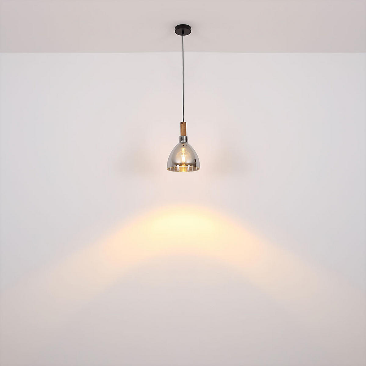 LED HÄNGELEUCHTE MATTEA Metall Grau - Grau, Glas (20/20/120cm) - Globo Lighting