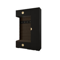GARDEROBEN-SET 236,7/150/47 - Goldfarben/Schwarz, Holz/Kunststoff (150/236.7/47cm) - Abiks Möbel