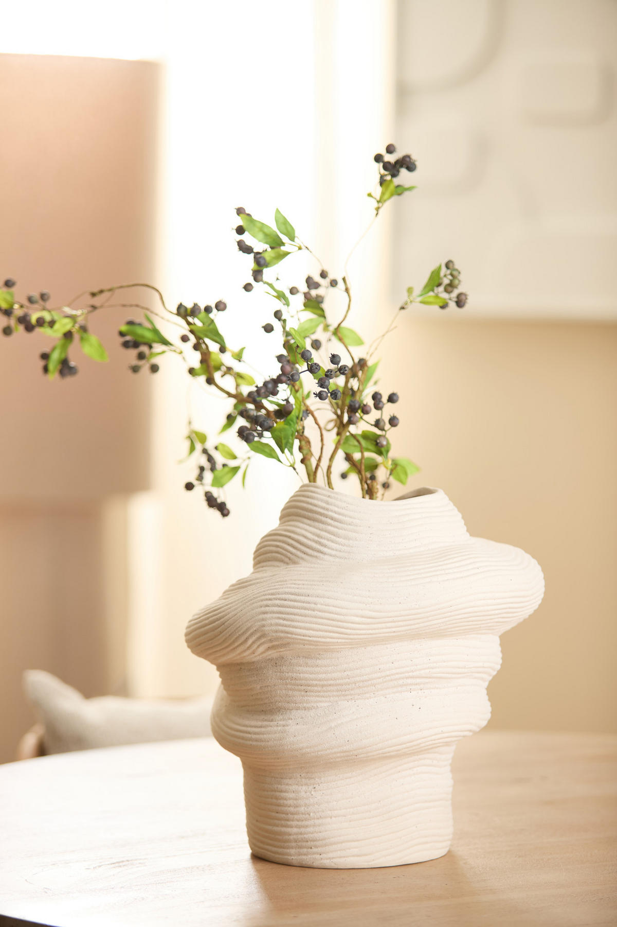 VASE Luzz Weiß Ø33,5/34 cm - Weiß, Keramik (34cm) - Light & Living