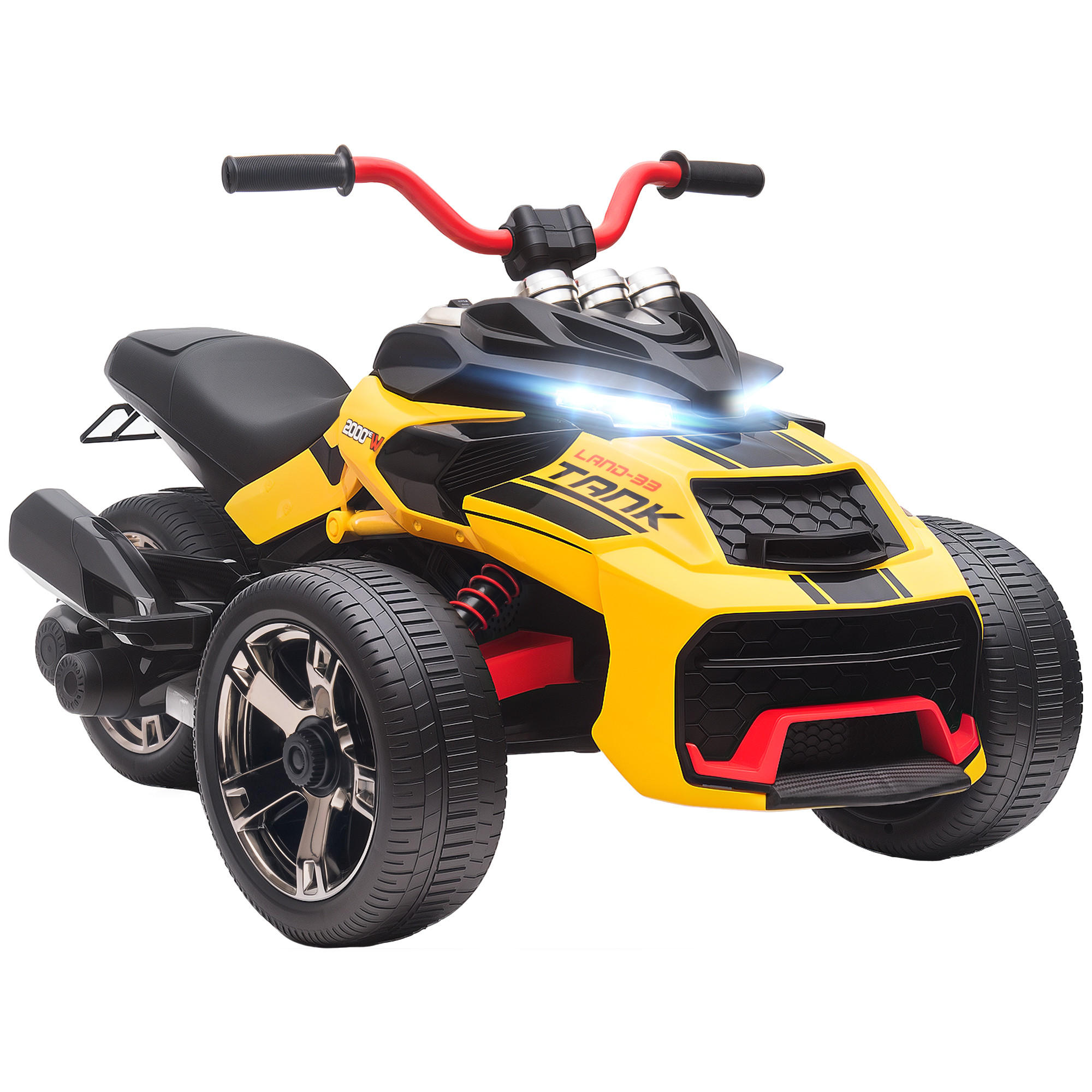 KINDER-ELEKTROQUAD 12V Kinderquad mit 3 Rädern, 2 Geschwindigkeiten, Gelb - Gelb, Kunststoff (113/74/63cm) - AIYAPLAY