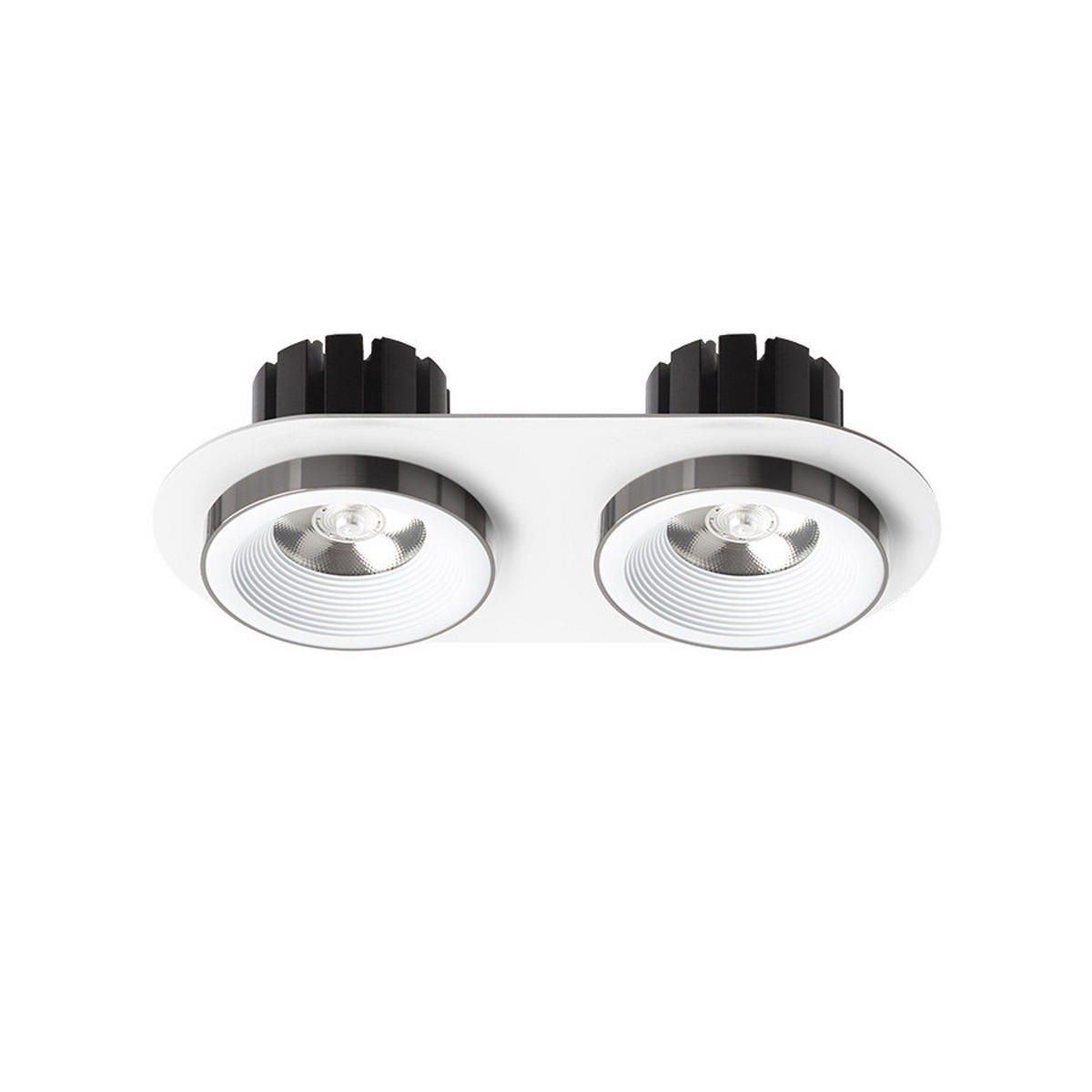 EINBAULEUCHTE SHARM R II Weiß Schwarzchrom 20 W - Weiß, Metall (23/115/15cm) - Rendl