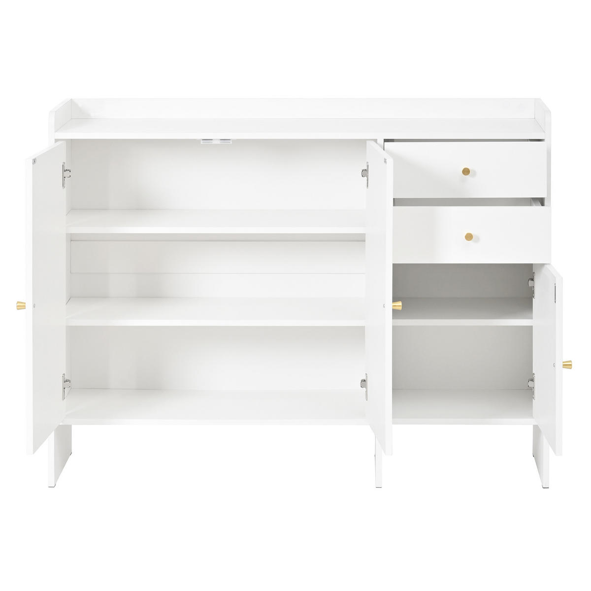 SCHUHSCHRANK aus MDF & Spanplatte 120x35x90cm in Weiß mit Kippsicherung - Weiß, Holzwerkstoff (120/90/35cm) - Modfu