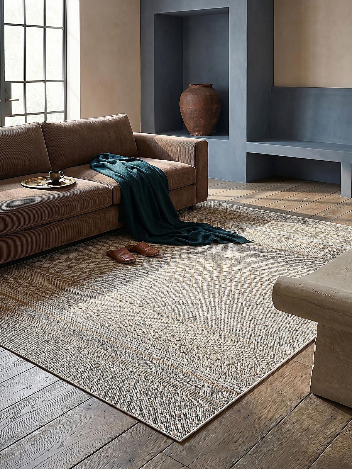 FLACHWEBTEPPICH Berber ESERA Polypropylen Beige 240 x 340 cm - Beige, Textil (240/340cm) - KADIMA DESIGN