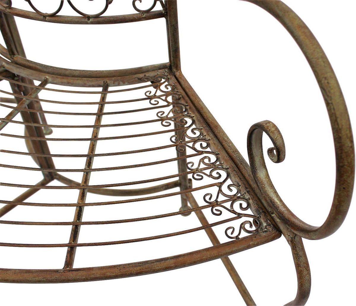 BAUMBANK halbrund 3-Sitzer Braun Metall 135 cm - Grün, Metall (135/86/45cm) - DanDiBo