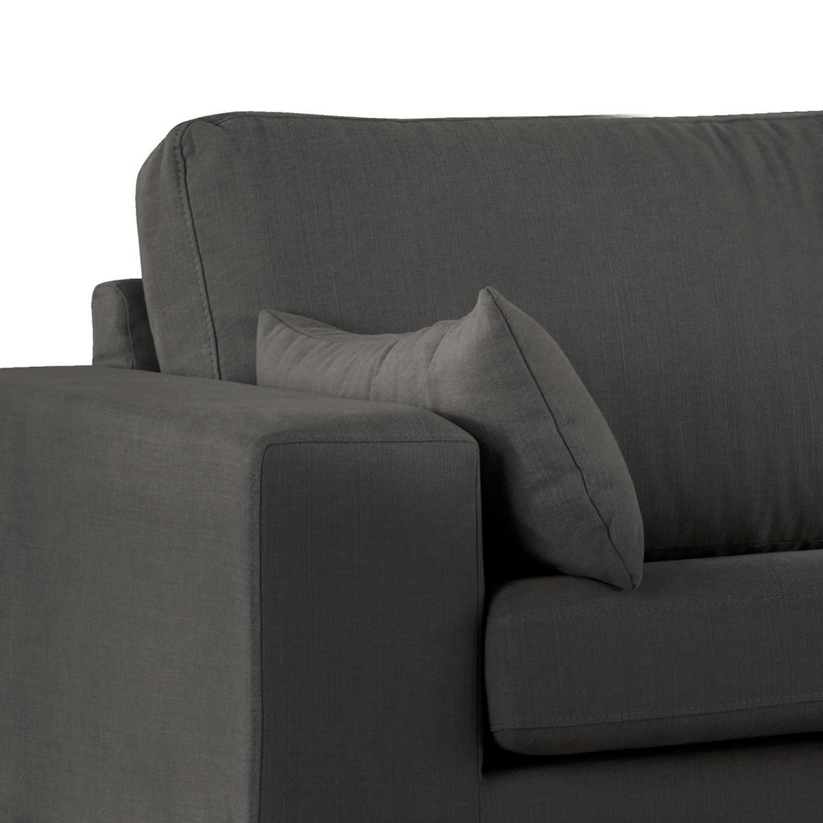 ECKSOFA mit Ottomane - Eichefarben/Anthrazit, Naturmaterialien/Eichenholz (287/219cm) - home24