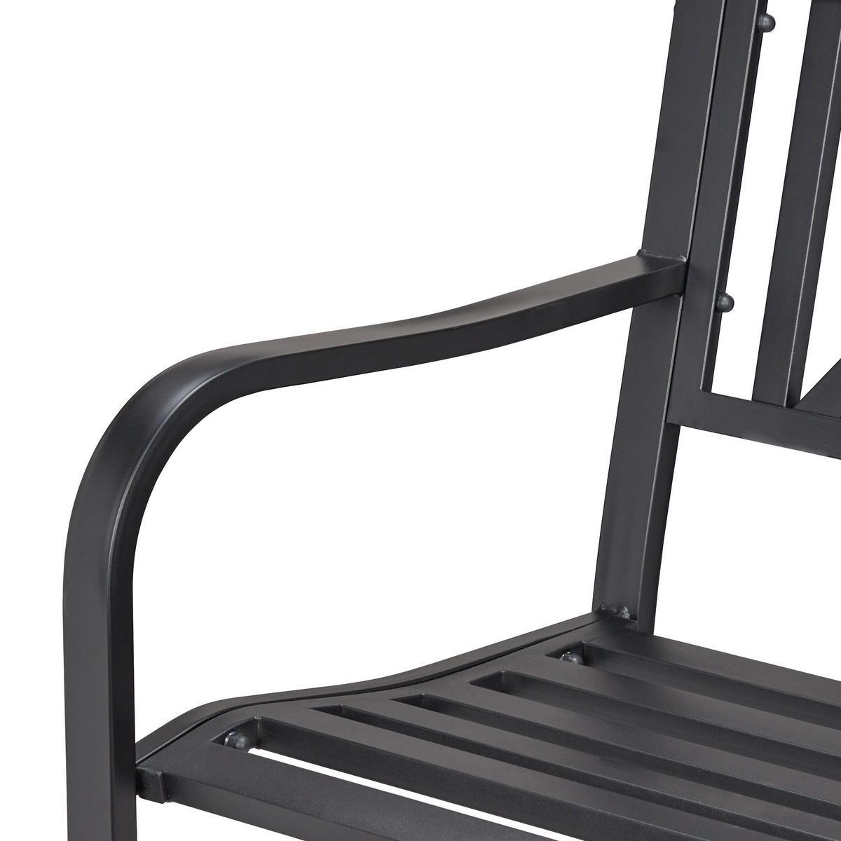 GARTENBANK - Schwarz, Metall (127/80.5/63cm) - Relaxdays