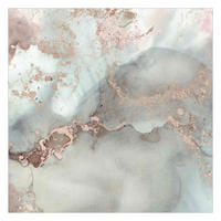 FOTOTAPETE Farbexperimente Marmor Pastell und Gold 240/240 cm - Pastellblau, Papier (240/240cm) - Bilderwelten