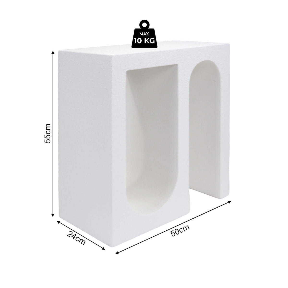 NACHTTISCH Linnea 50/26/55 cm - Weiß, Holzwerkstoff (50/55/26cm) - Mobili Rebecca