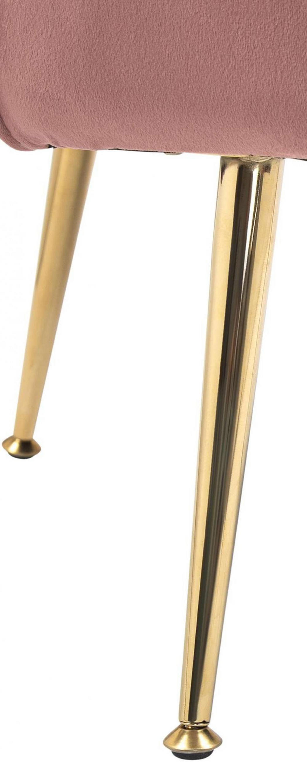 ARMLEHNENSTUHL Samt rosa - Goldfarben/Rosa, Textil/Metall (74/76/60cm) - CLP