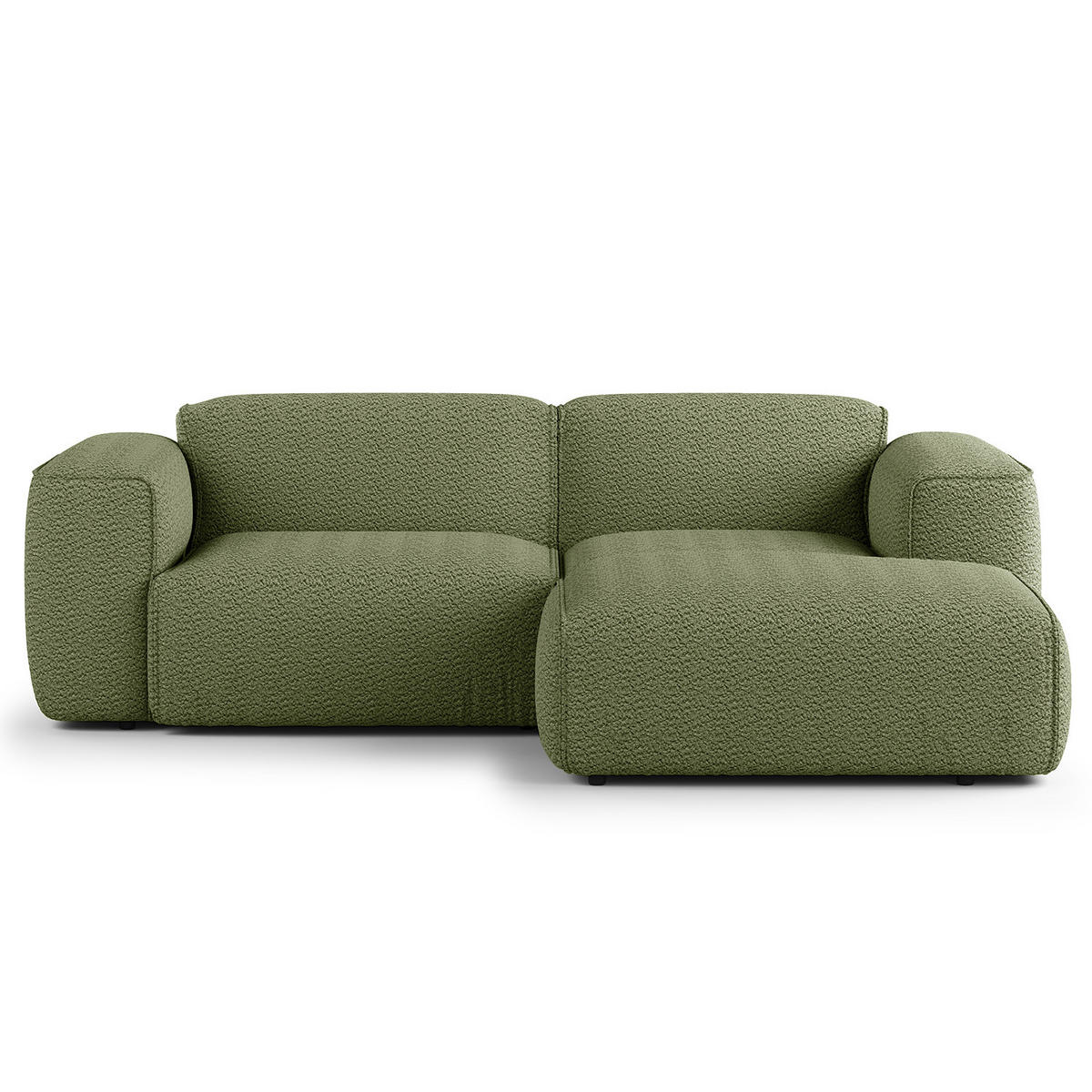 ECKSOFA mit XL-Longchair - Schwarz/Grün, Kunststoff/Textil (260/171cm) - home24