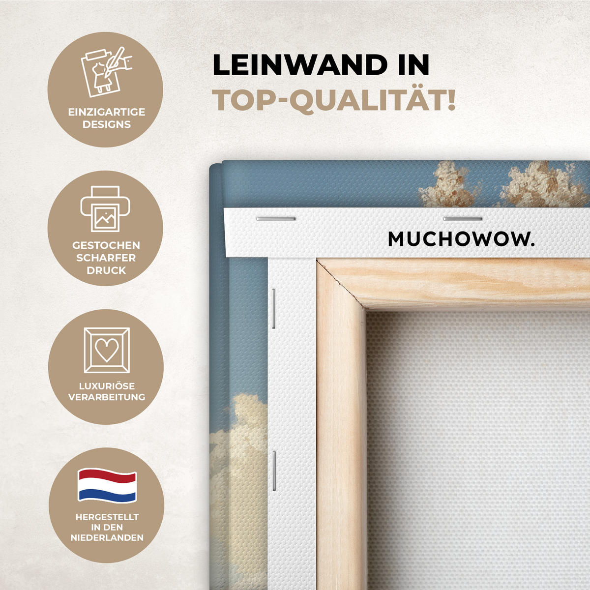 LEINWANDBILD Winter - Schnee - Zuhause - Natur Deko Wohnzimmer 20x30 cm - Hellbraun, Textil (20/30cm) - MuchoWow