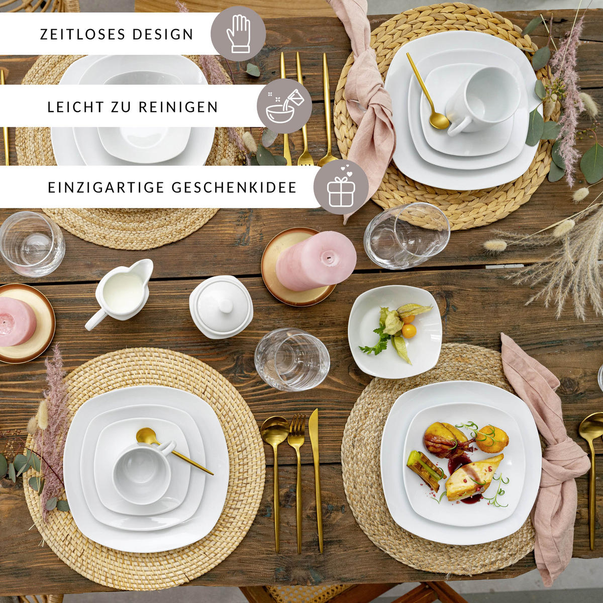 KAFFEEBECHER SET BILGOLA - 6 teilig aus Porzellan - Weiß, Keramik (32.5/18.5/22.5cm) - Sänger