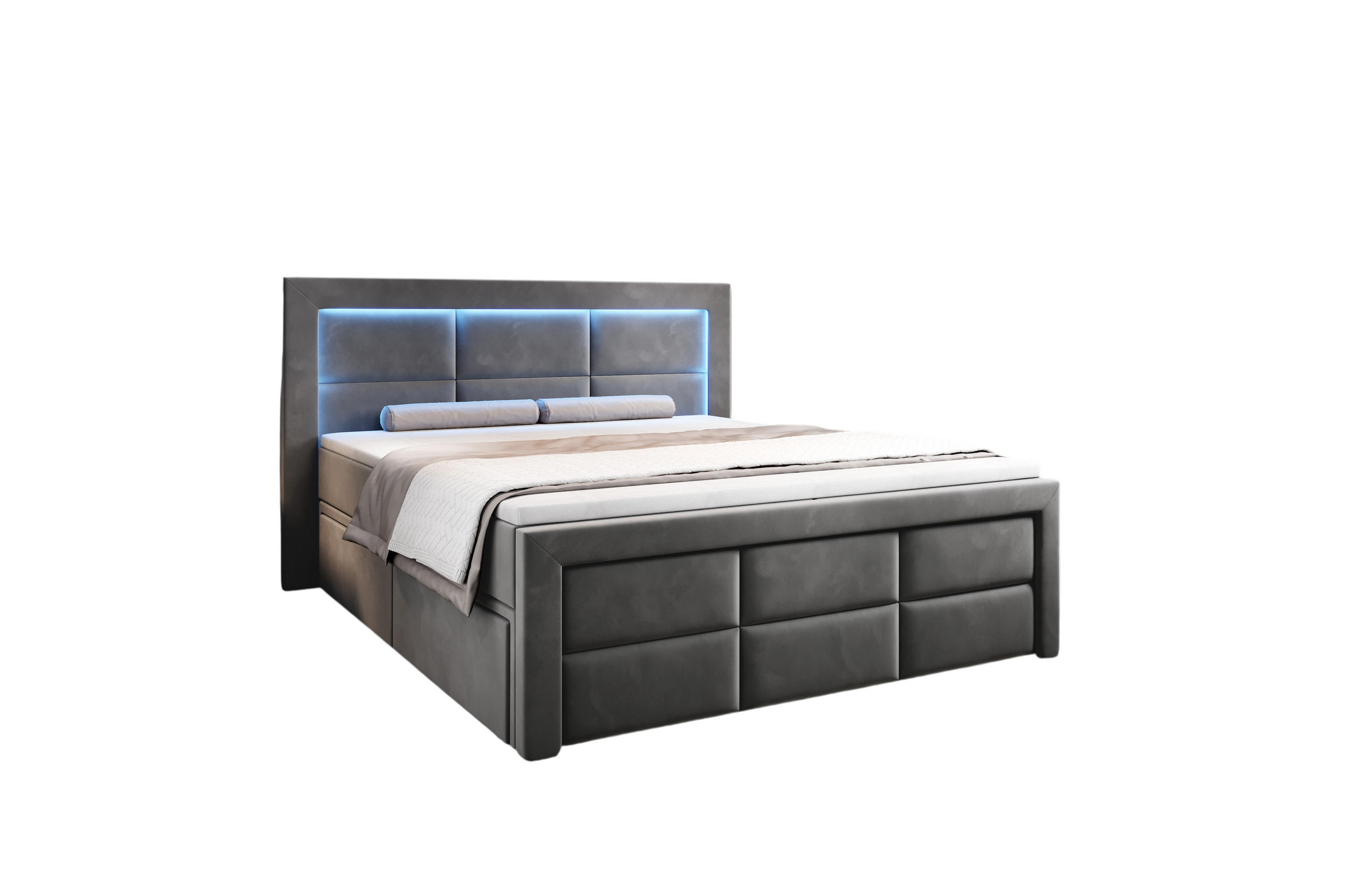Prometo Möbel Boxspringbett Grau