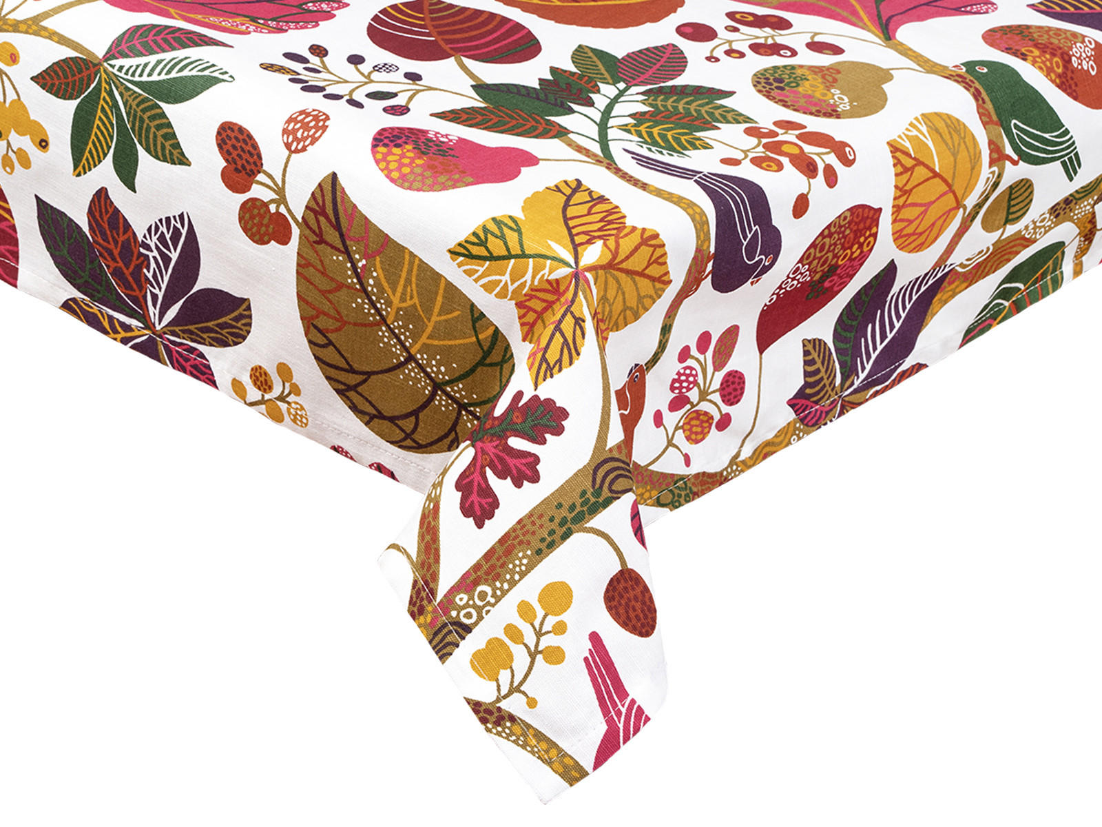 TISCHDECKE Zauberwald elfenbein-bunt Baumwolle 130/130 cm - Ecru/Multicolor, Textil (130/130cm) - beties Heimtextil