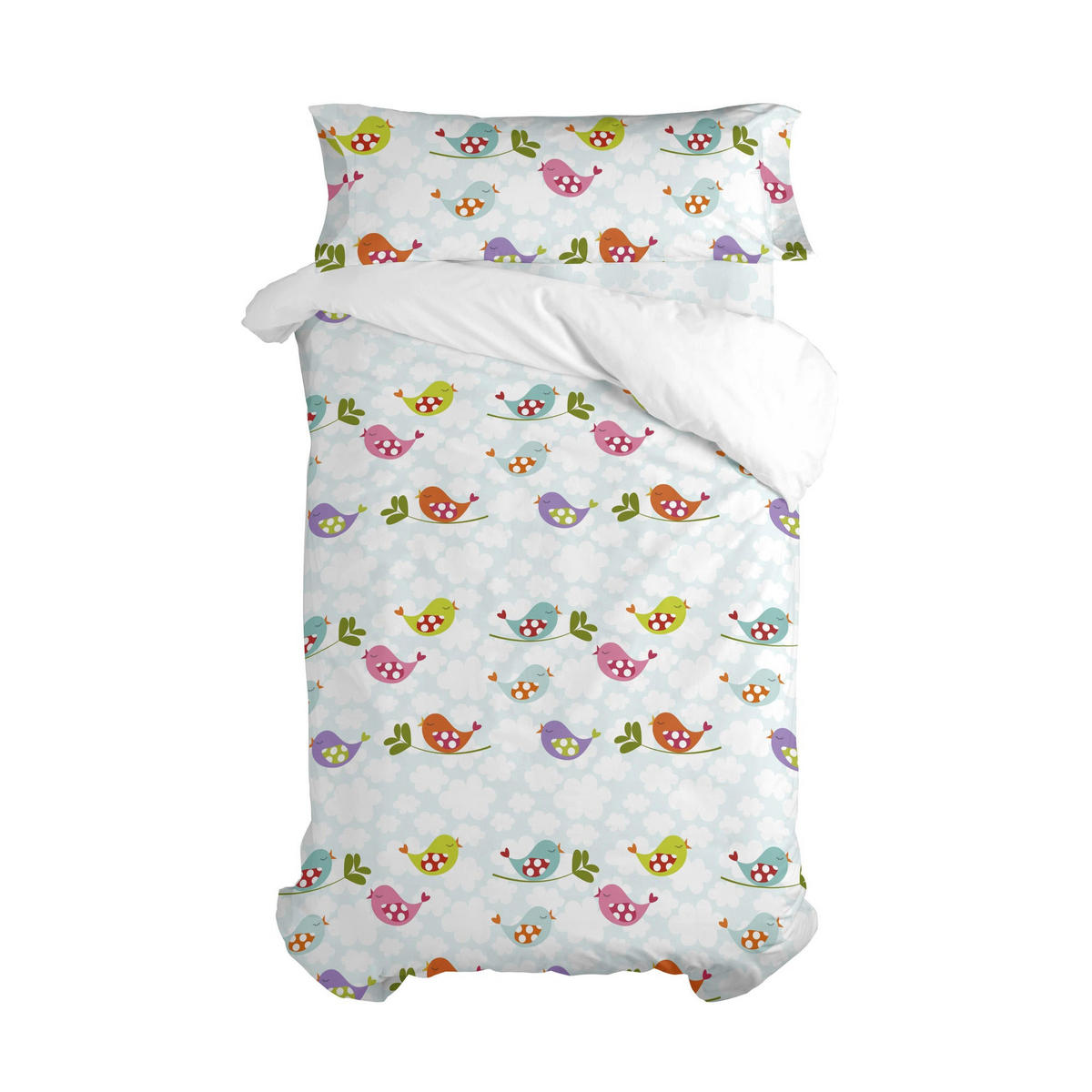 SPANNBETTLAKEN Little birds 90x200x32 cm (Bett 90) - Multicolor, Textil (90/200cm) - Happy Friday