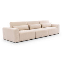SOFA Velano 3 Sitzplätze Beige - Beige, Holz (314/97/103cm) - Petits-meubles