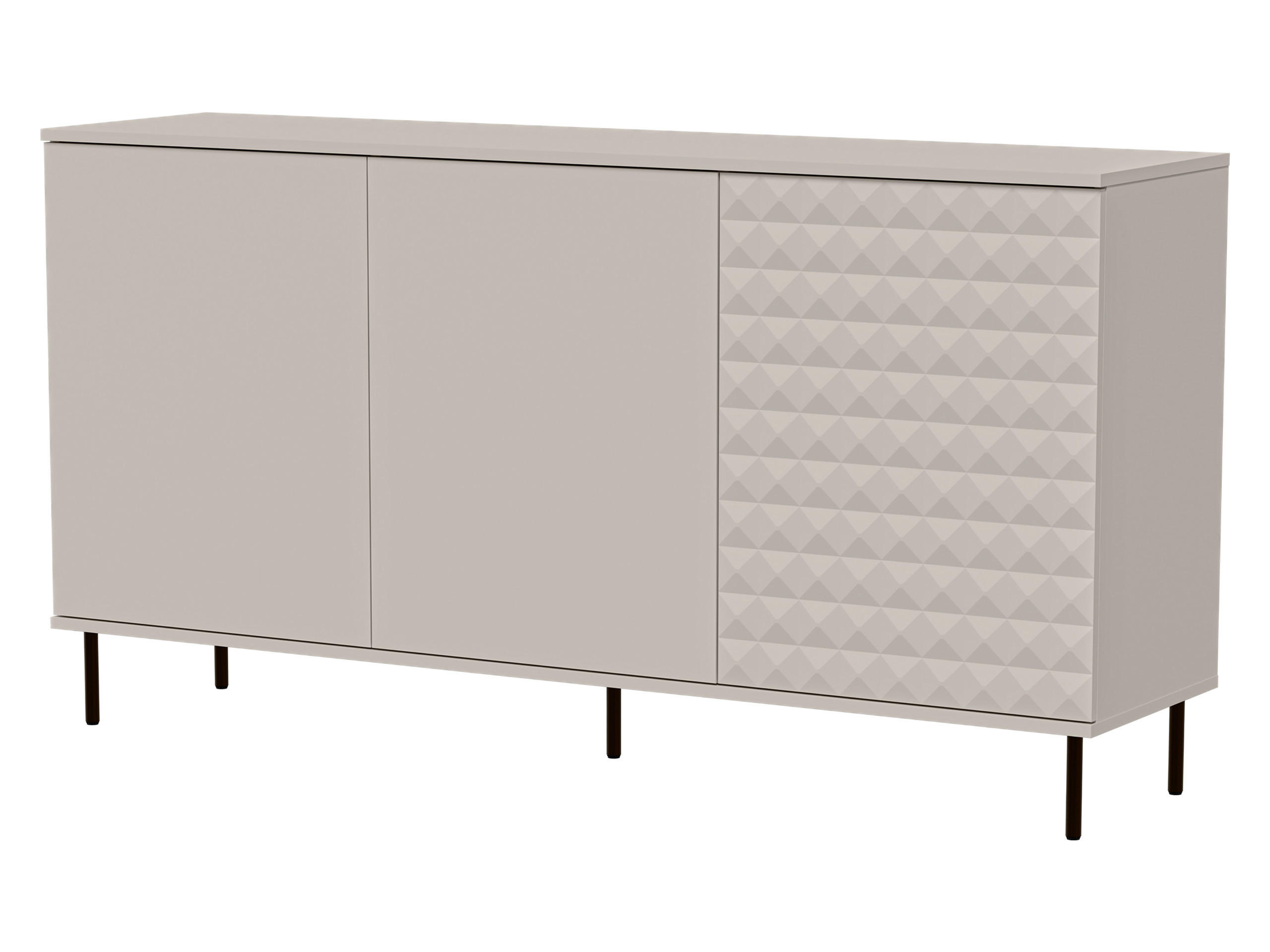 SIDEBOARD Leo 160 - Kaschmir/Schwarz, Holzwerkstoff/Metall (160/84/40cm) - MIRJAN24