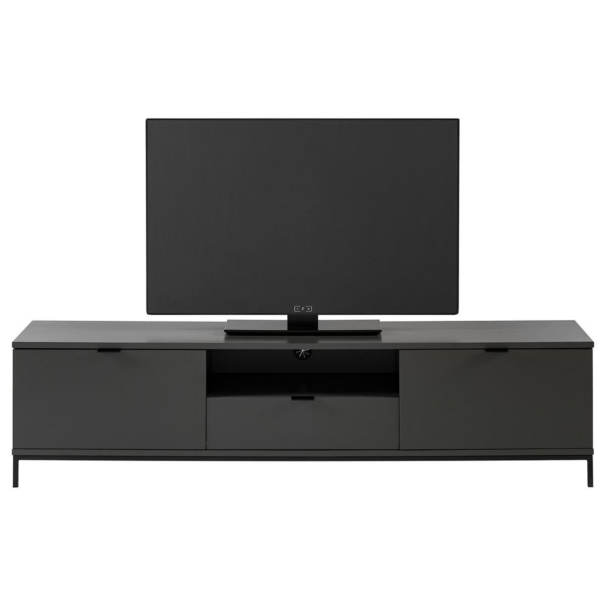 TV-LOWBOARD - Dunkelgrau - Dunkelgrau/Schwarz, Holzwerkstoff (180/45/40cm) - home24