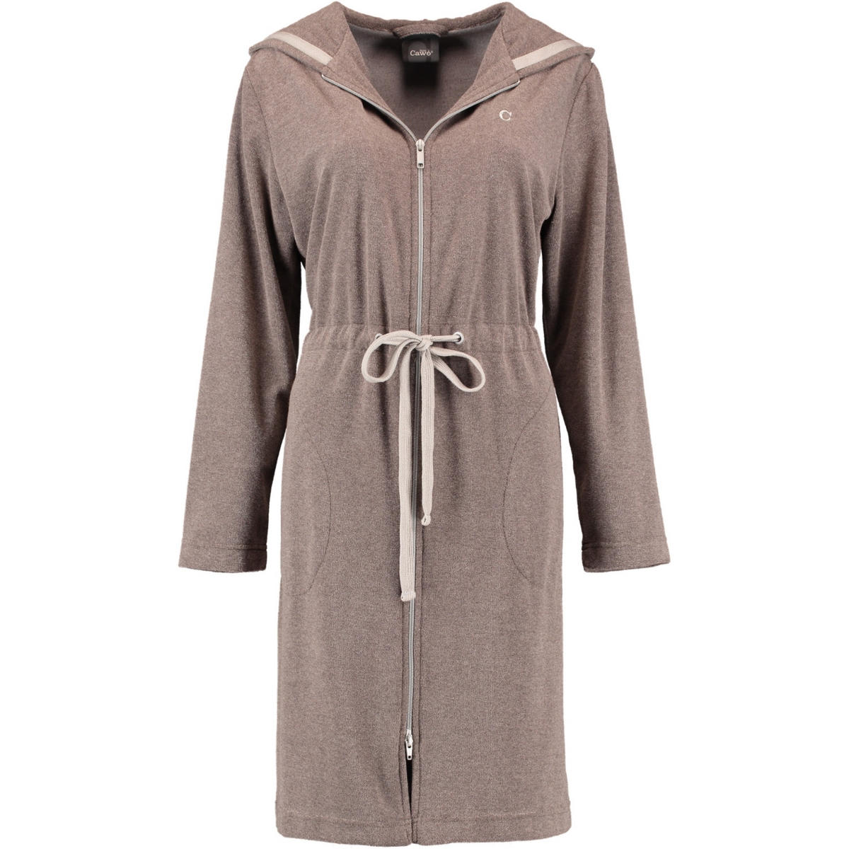 BADEMANTEL DAMEN KURZMANTEL MIT KAPUZE ACTIVE 821 MOCCA-STEIN - 37 - Braun, Textil (Lnull) - Cawoe