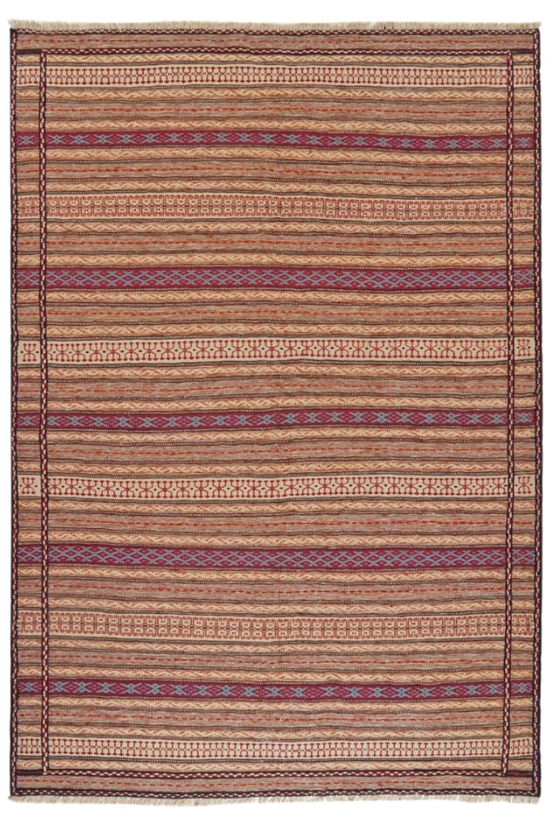 HANDWEBTEPPICH Kelim Kordi Braun 237/164 cm Schurwolle - Braun, Textil (164/237cm) - Looma