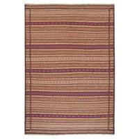 HANDWEBTEPPICH Kelim Kordi Braun 237/164 cm Schurwolle - Braun, Textil (164/237cm) - Looma