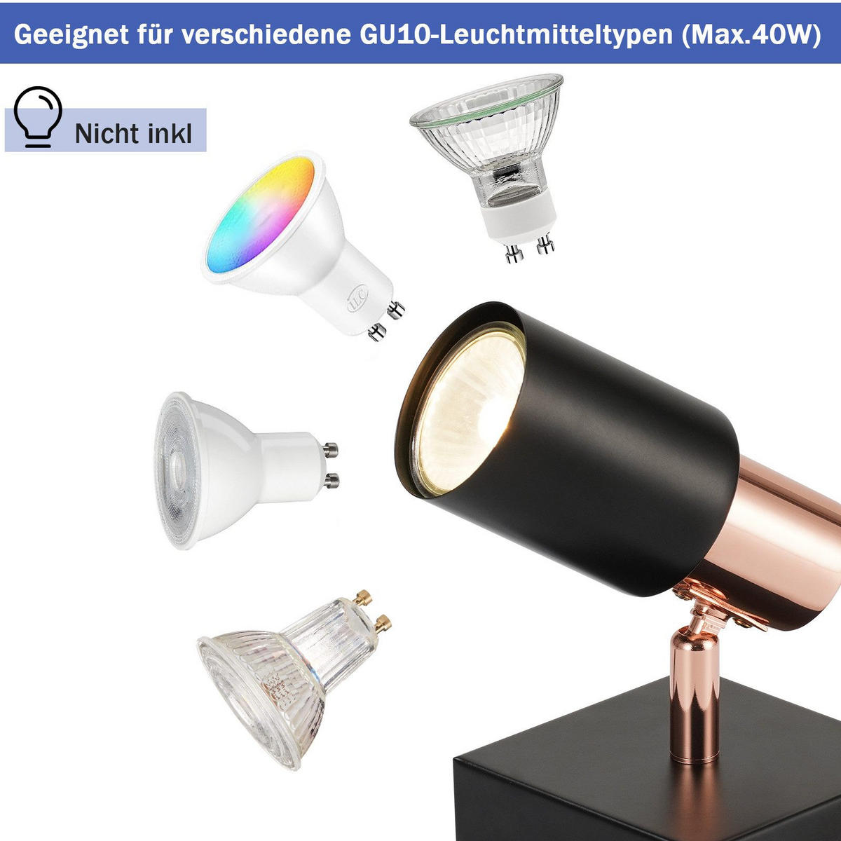 STRAHLER Ahaus 1-flammig 9/9/15 cm - Schwarz, Metall (9/9/15cm) - Nettlife