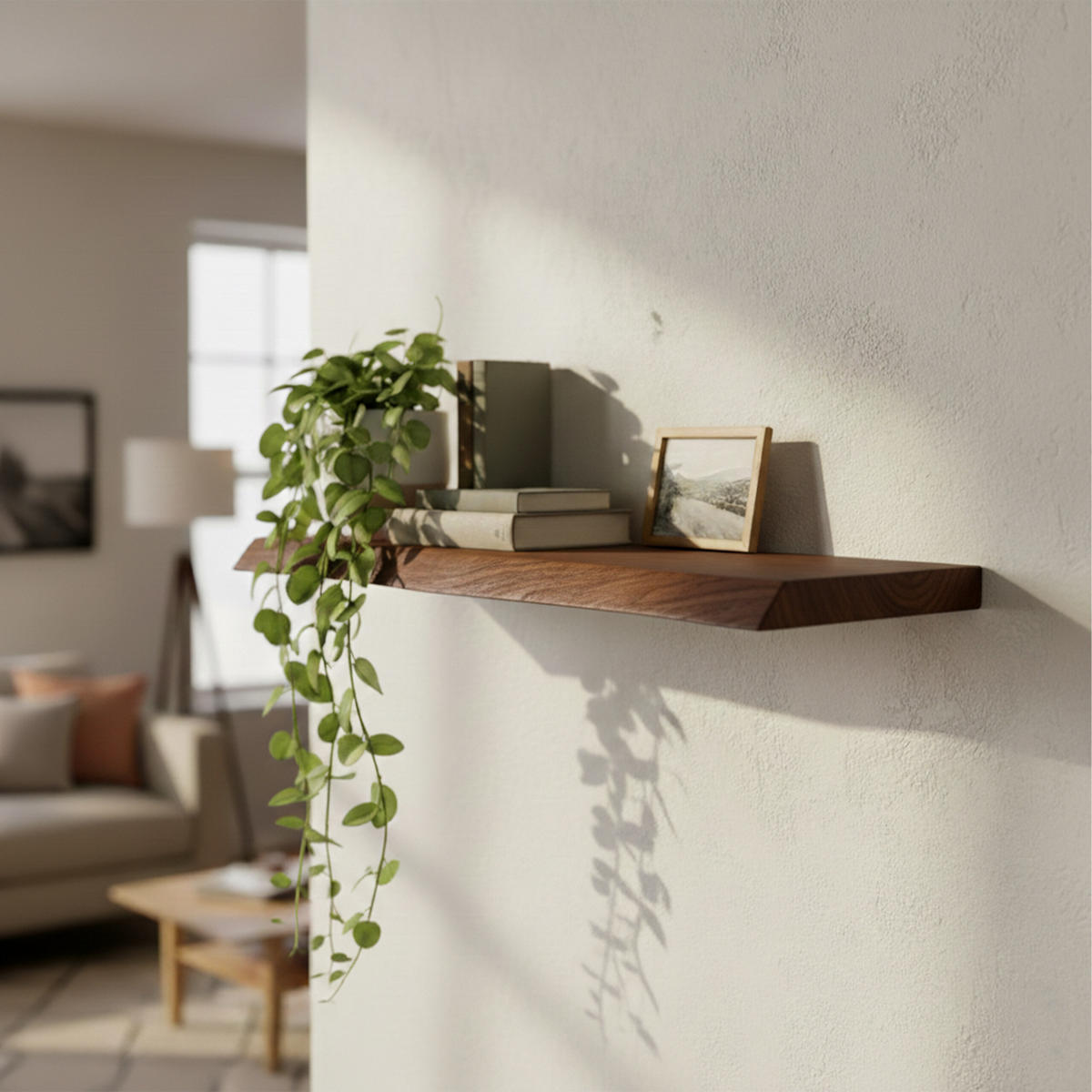 NÁSTĚNNÁ pol. - tmavě hnědá, dřevo (100/3/22cm) - Relaxdays