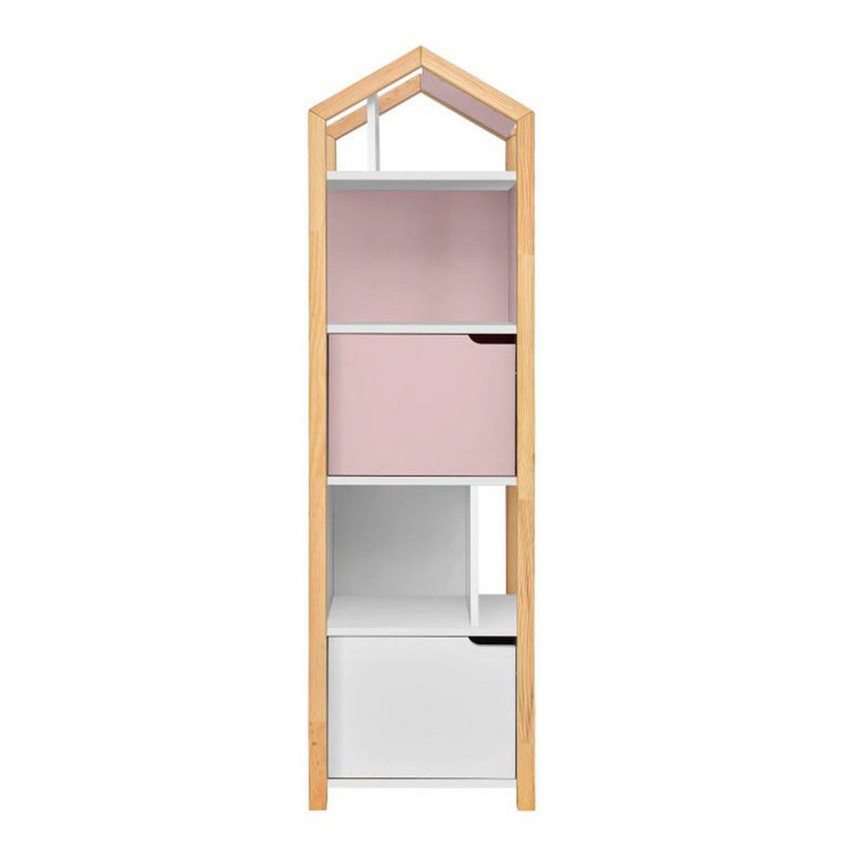 BÜCHERREGAL Rosa und weiß - Weiß, Holzwerkstoff (46/160/37cm) - Petits-meubles