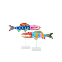 DEKOOBJEKT FISCH UMI - Multicolor, Holz (7/37/46cm) - J-Line