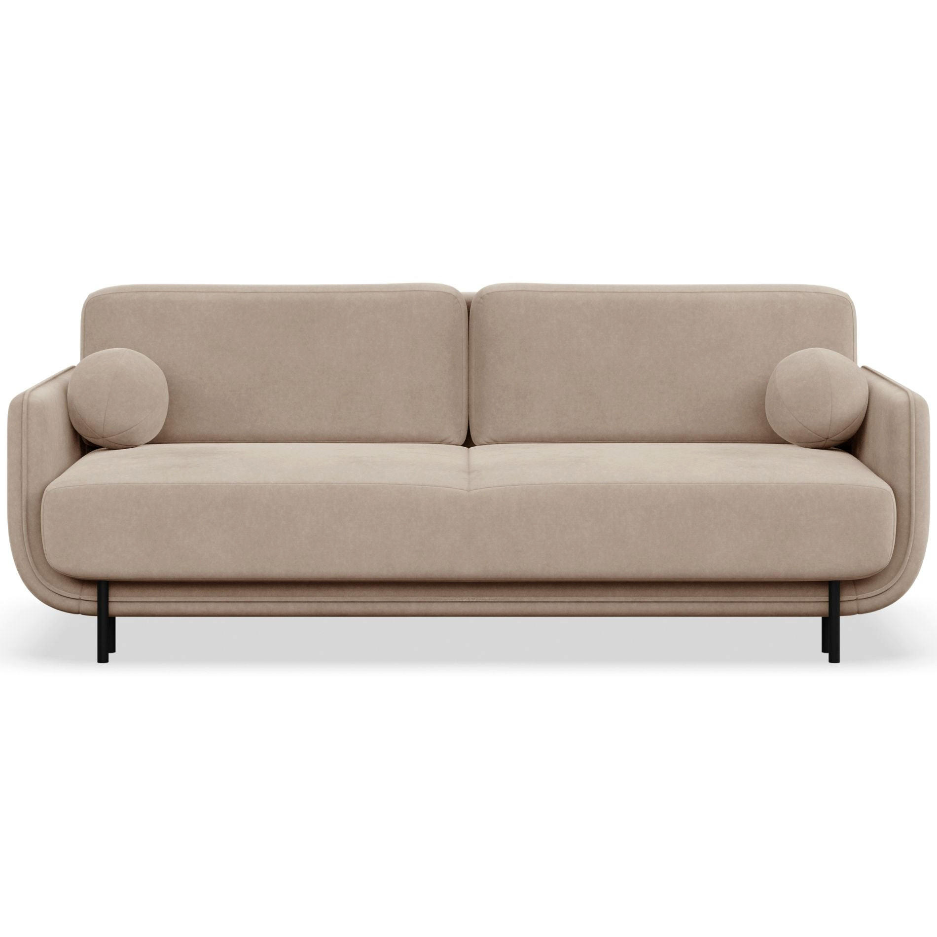 SCHLAFSOFA Ovals Beige - Beige/Schwarz, Textil/Metall (236/95/96cm) - Selsey