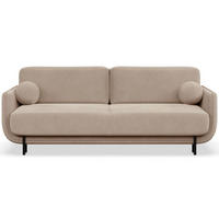 SCHLAFSOFA Ovals Beige - Beige/Schwarz, Textil/Metall (236/95/96cm) - Selsey