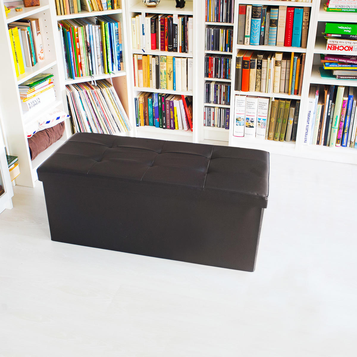 SITZBANK Stauraum - Braun, Holzwerkstoff/Kunststoff (38/38/76cm) - Relaxdays