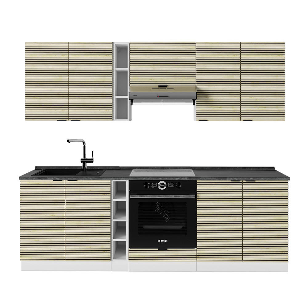 KUCHYŇSKÝ KOUT Fame-Line Dubový panel/bílá - bílá/barva dubu, kompozitní dřevo (235/81.6/60cm) - Vicco