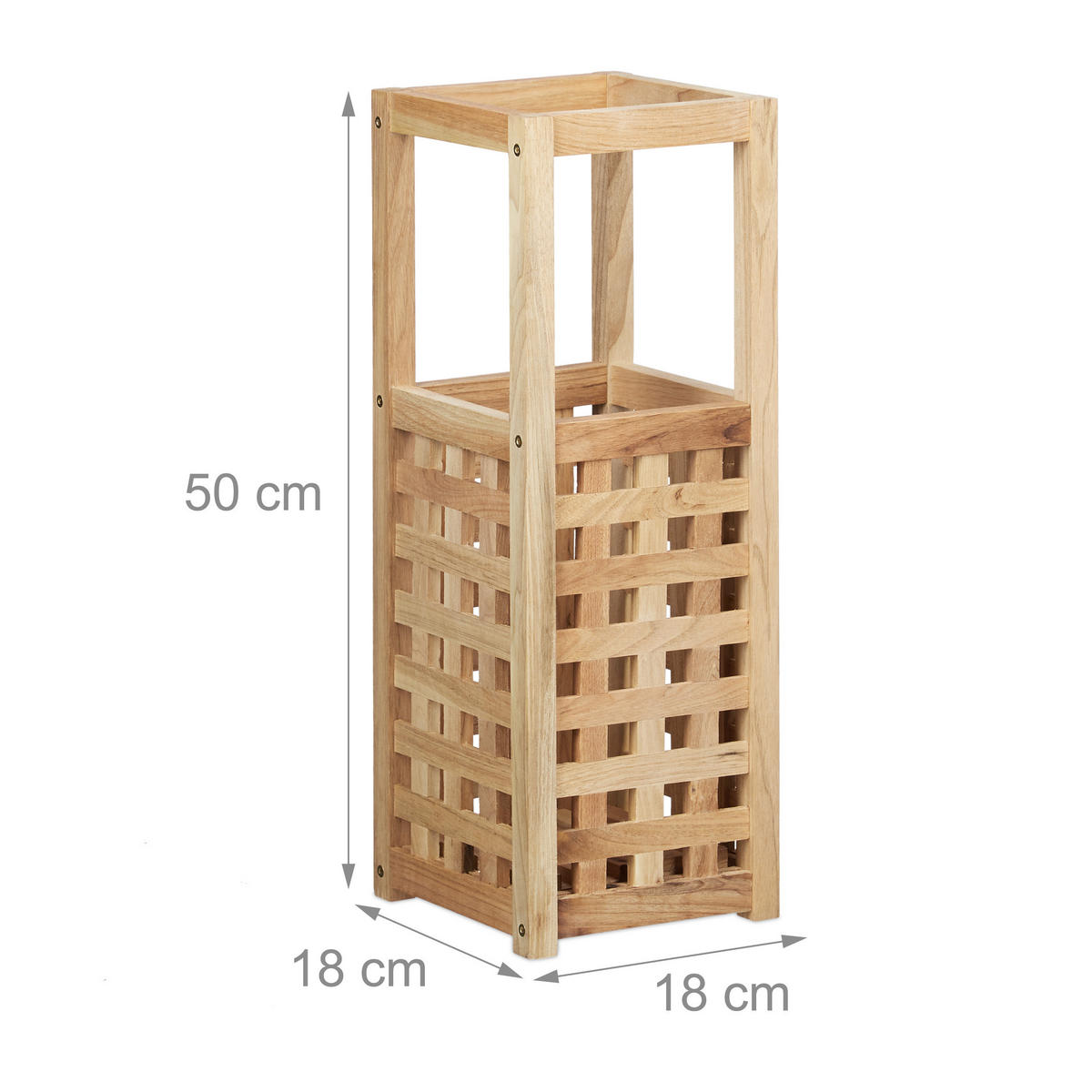 SCHIRMSTÄNDER - Hellbraun, Holz (18/50/18cm) - Relaxdays