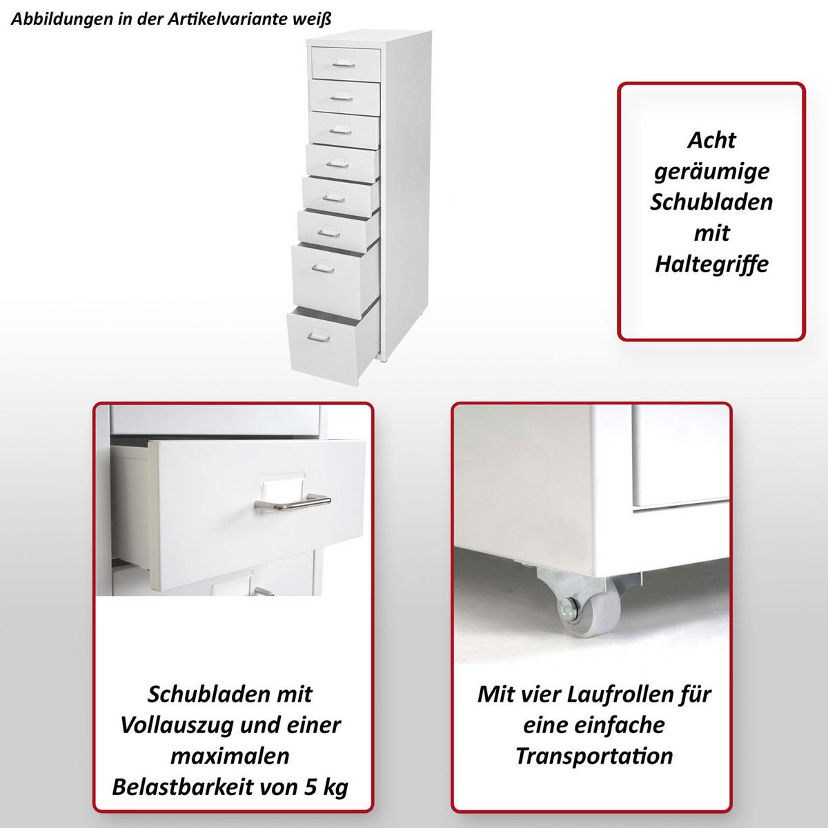 ROLLCONTAINER Anthrazit - Anthrazit, Metall (28/110/41cm) - MCW