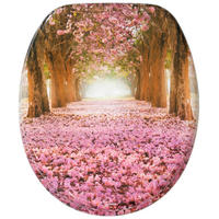 WC-SITZ mit Absenkautomatik Romantik - Pink, Holzwerkstoff (38/6/47cm) - Sanilo
