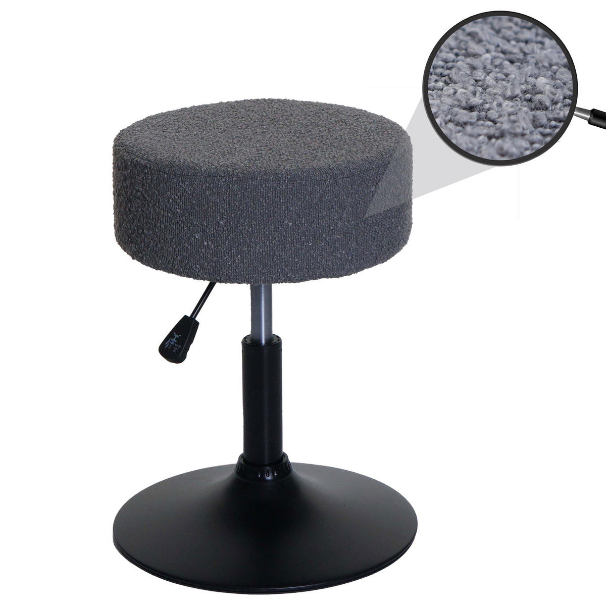 HOCKER Grau - Grau, Textil (37/57/37cm) - MCW