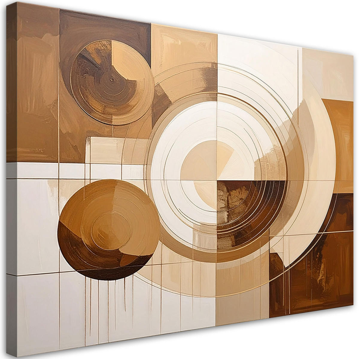 LEINWANDBILD 3D und geometrisch 90x60cm - Beige, Textil (90/60cm) - Feeby