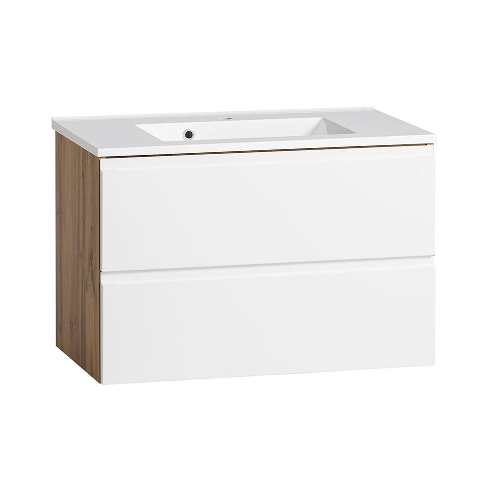 WASCHTISCH Vasto-03 - Weiß/Braun, Holzwerkstoff (80/56/47cm) - Lomado