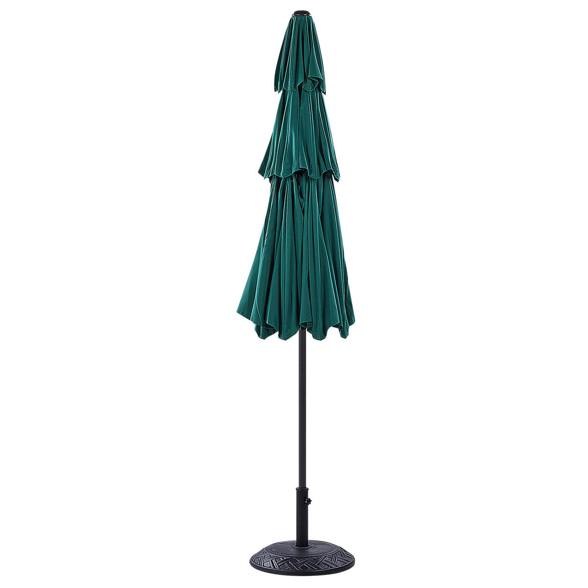 SONNENSCHIRM smaragdgrün 285 cm Bibione - Schwarz/Grün, Textil (285/285cm) - Beliani