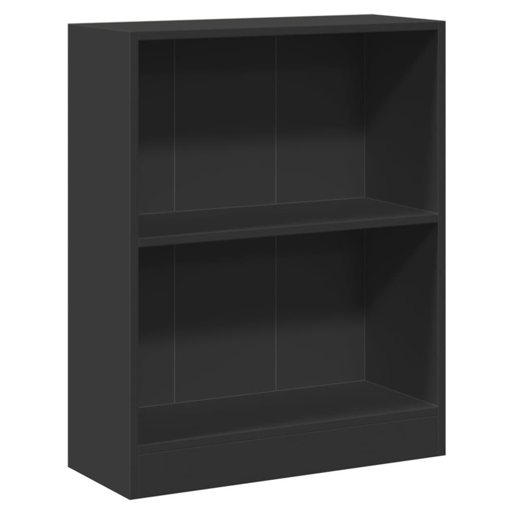 BÜCHERREGAL mit 2 Fächern 60/24/76 cm aus Holzwerkstoff Schwarz - Schwarz, Holz (60/76/24cm) - vidaXL
