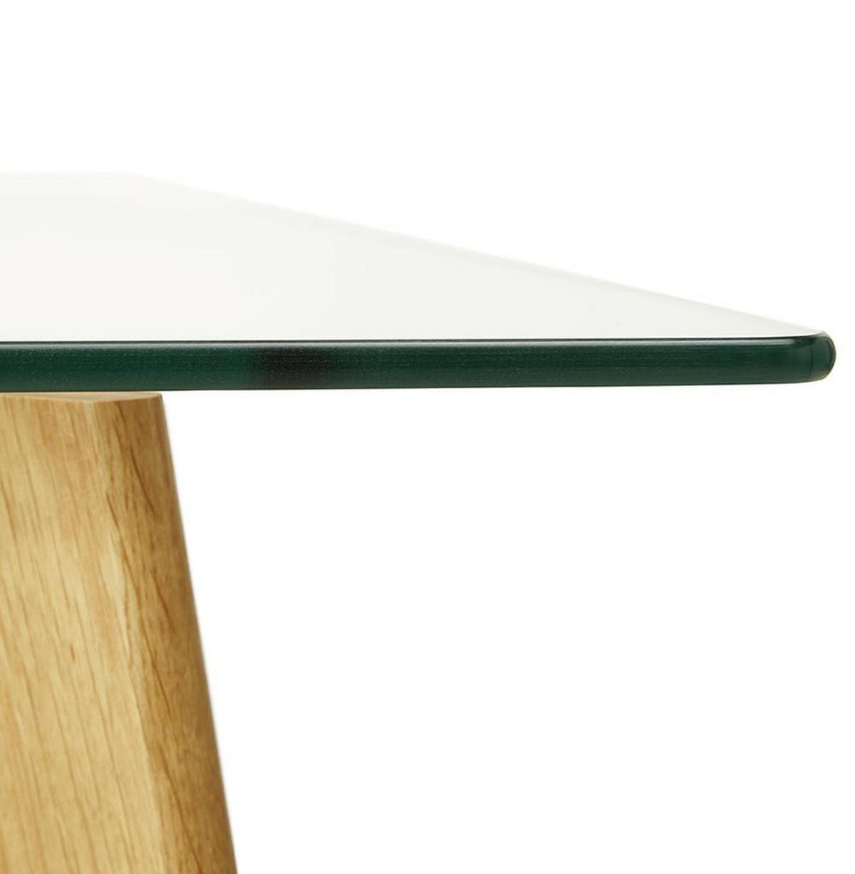 ESSTISCH – Glas Holz 120x80 cm kompakt modern - Transparent/Beige, Glas/Eichenholz (80/120/75cm) - KADIMA DESIGN