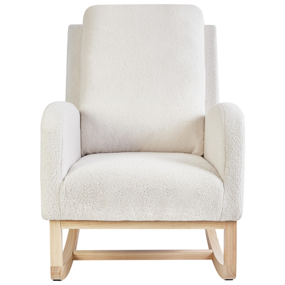 SCHAUKELSESSEL Cremeweiß Alsta - Weiß/Braun, Textil (68/100/100cm) - Beliani