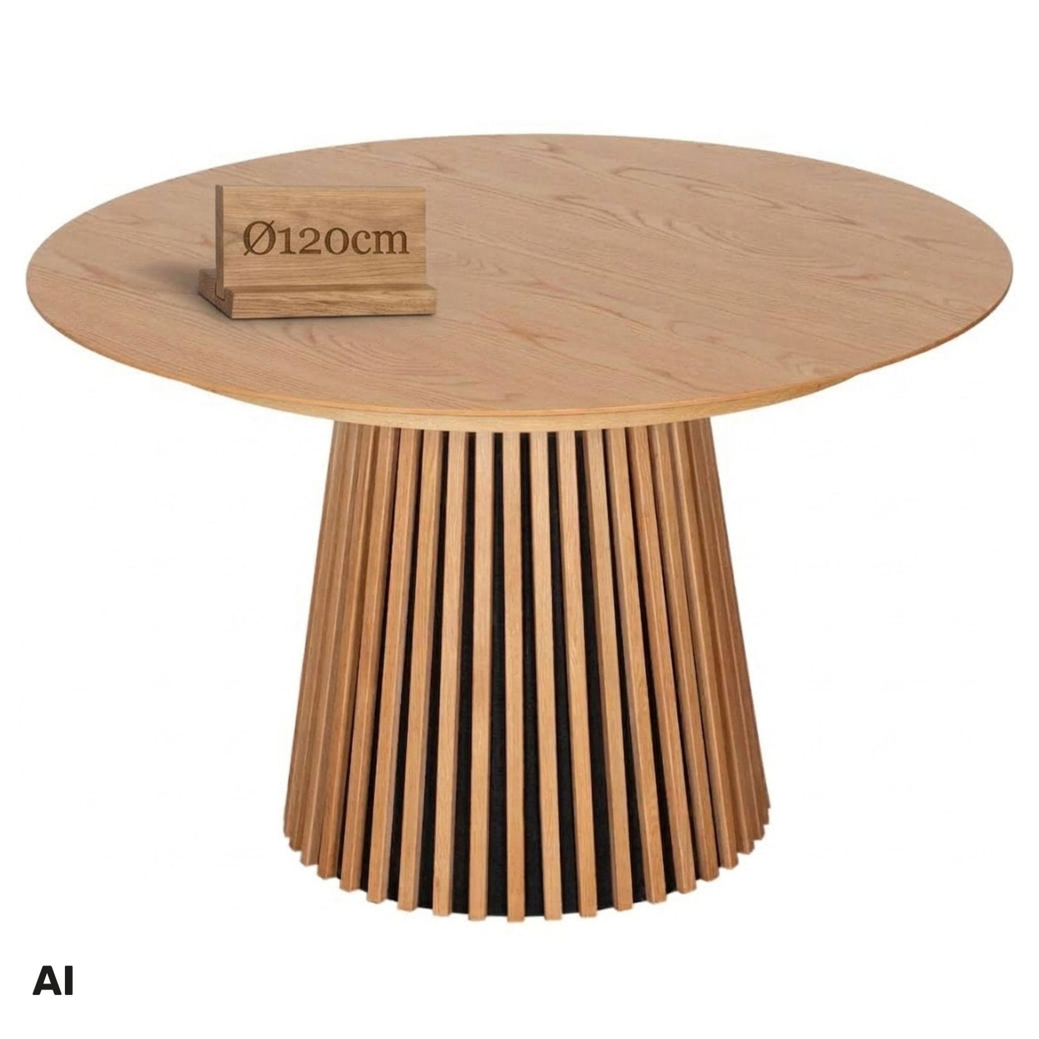 ESSTISCH Oria FSC®100% - Braun/Naturfarben, Eichenholz/Metall (120/120/76cm) - Mr. Deko