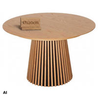 ESSTISCH Oria FSC®100% - Braun/Naturfarben, Eichenholz/Metall (120/120/76cm) - Mr. Deko