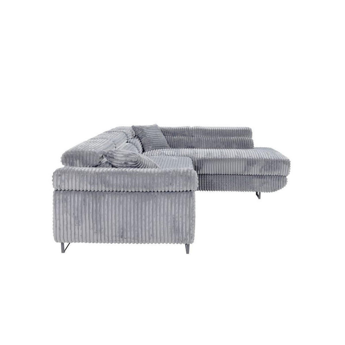 ECKSCHLAFSOFA Luis L, mit Schlaffunktion und Bettkasten – praktisch und bequem, Rechts, Grau - Schwarz/Grau, Textil (275/205cm) - AN-Moebel 4u