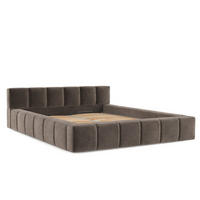 POLSTERBETT Milos mit Stauraum 160/200 cm Braun im Terra NW Stoff - Schwarz/Naturfarben, Holz/Holzwerkstoff (160/200cm) - AltaBeds