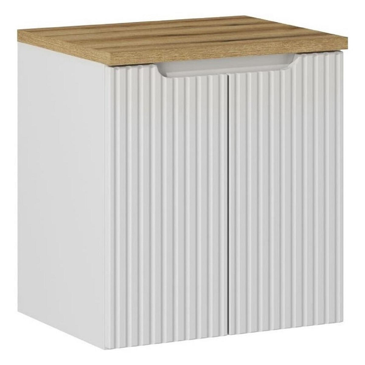 WASCHTISCHUNTERSCHRANK 50 cm 2 Teile - Nova White N BM103 in Weiß/Evoke Eiche - Weiß/Eiche Artisan, Holz (50/57/40cm)