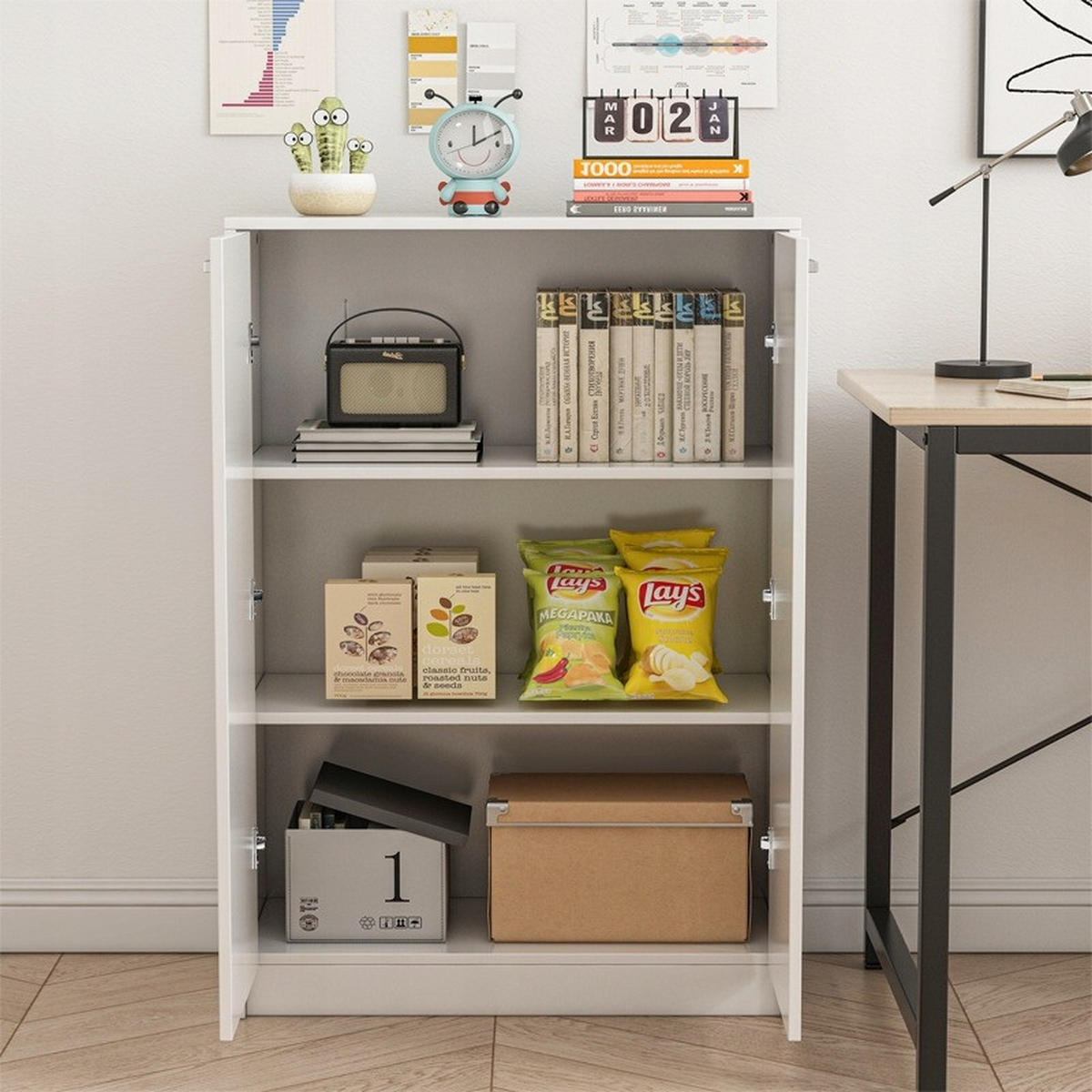 BÜCHERREGAL, weiß 77/35/108 cm - Weiß, Holzwerkstoff (77/108/35cm)