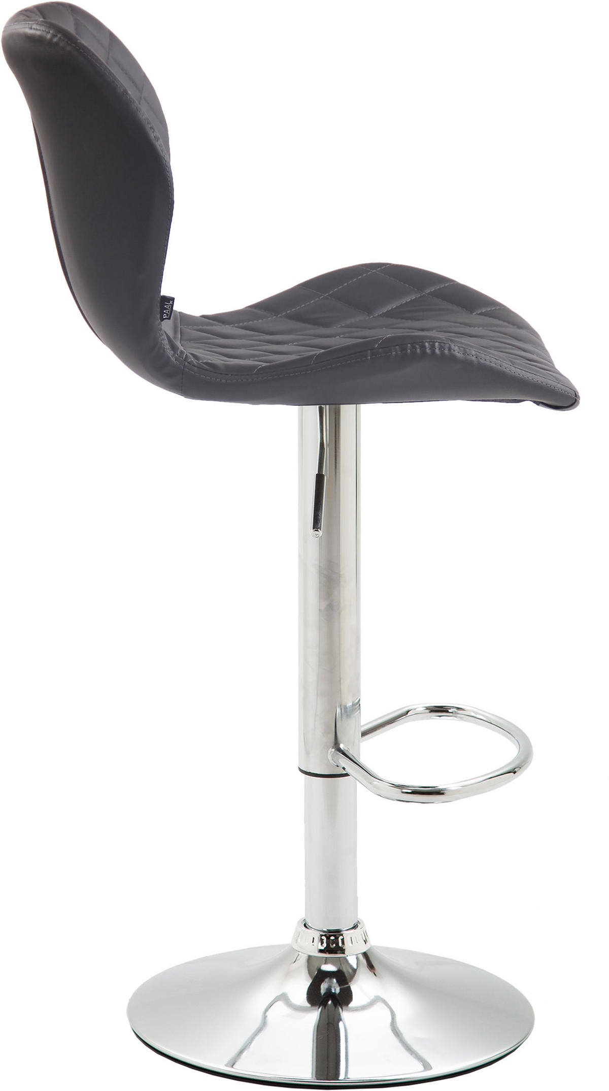 BARHOCKER 2er Set Lederlook grau - Chromfarben/Grau, Textil/Metall (47/88/51cm) - CLP